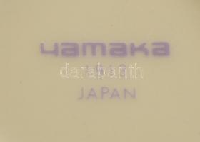 6 db porcelán teáscsésze + 6 db alj, matricás, jelzett, kis kopásnyomokkal