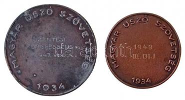 Csorba Géza (1892-1974) 1947. "Komjádi / Magyar Úszó Szövetség 1934" kétoldalas Br emlékér...