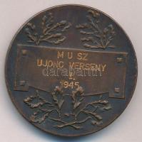 1945. "Országos Sportnapok" zománcozott Br díjérem, hátlapon gravírozva "MUSZ Újonc V...