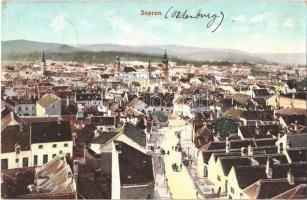 1909 Sopron, látkép. Kummert L. utóda kiadása (enyhén ázott sarok / slightly wet corner)