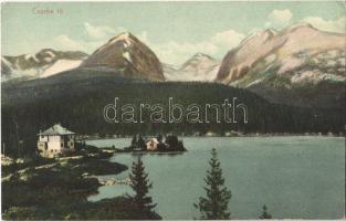 Tátra, Vysoké Tatry; Csorba-tó. Quirsfeld János 1908. / Strbské pleso / lake, High Tatras (EK)
