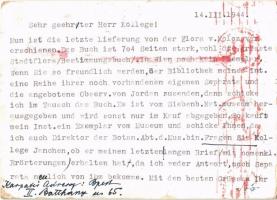 1944 Kolozsvár, Cluj; Rendszeres növénytani intézet, botanikus kert és múzeum. Majális utca 42. / In...