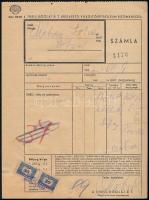 1947 Shell Kőolaj Rt. fejléces számlája, illetékbélyeggel