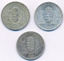 1927. 1P Ag + 1939. 1P Ag (2x) T:2,2- patina Adamo P6