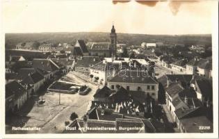 1926 Ruszt, Rust am Neusiedlersee; Rathauskeller / Városháza, étterem, vendéglő, templom / town hall, restaurant cellar, pub, church (fl)