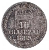 1869KB 10kr Ag "Magyar Királyi Váltó Pénz" T:2,2- patina Adamo M10.1