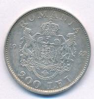 Románia 1942. 200L Ag "I. Mihály" T:2
Romania 1942. 200 Lei Ag "Mihai I" C:XF
...