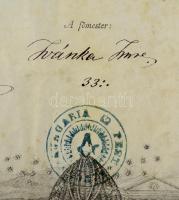 1875 Szabadkőműves mesteri oklevél Magyarország Nagy-Oriense nevében Wekerle László (1840-1918) tanf...