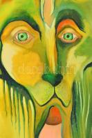 Szlávics Alexa (1962-): Ragadozó. Olaj, vászon, jelzett, keretben, 80×60 cm