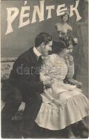 1909 Péntek / Friday, romantic couple