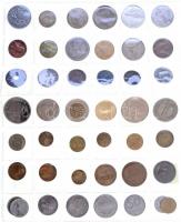 44db-os vegyes magyar és külföldi érem tétel berakólapon, közte 1895. 1K Ag "Ferenc József"...