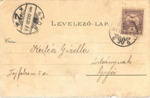 1901 Budapest, Országház, Parlament, Vígszínház, Népszínház, Igazságügyi Palota. Ottmar Zieher Art N...