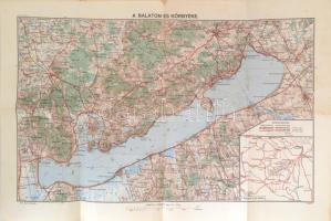 1930 A Balaton és környékének térképe, kiadja: M. Kir. Állami Térképészet, 32×47 cm