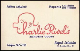 Charlie Rivels Royal Színház reklámkártya