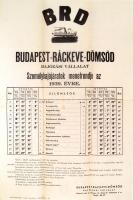 1939 Budapest-Ráckeve-Dömsöd Hajózási Vállalat személyhajójáratok menetrendje, plakát, 47×31 cm
