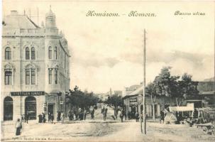 1900 Komárom, Komárnó; Baross utca, piac, Stettler Ignác / street, market, shops (fl)
