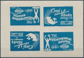 ~1935 Őszi Lakberendezési Vásár + Kézművesipari Kiállítás vágott négyescsík (jobb felül törés / fold on the right)