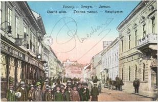 Zimony, Semlin, Zemun; Fő utca, üzletek / Glavna ulica / main street, shops