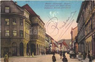 Brassó, Kronstadt, Brasov; Kapu utca, Korona szálloda és kávéház / street, hotel and cafe
