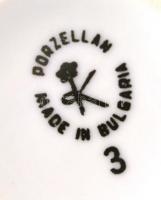 Alba Iulia porcelán mokkás készlet, matricás, jelzett, hiányos + 2 csésze, kopásnyomokkal