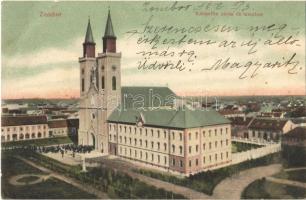 1907 Zombor, Sombor; Karmelita zárda és templom. Schön Adolf kiadása / nunnery, church (EB)
