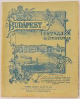 1896 Budapest Székesfőváros Tervrajza, és Útmutatója, a térkép hátoldalán az Ezredéves Országos Kiál...