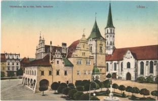 Lőcse, Levoca; Városháza, Római katolikus templom / town hall, church