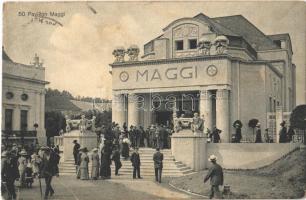 1914 Bern, Offizielle Postkarte der Schweiz. Landes-Ausstellung, Pavillon Maggi / Swiss national exhibition, Maggi pavilion (tear)