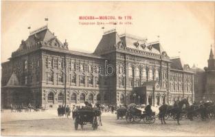 Moscow, Moskau, Moscou; Hotel de ville / hotel, horse-drawn carriages. Phototypie Scherer, Nabholz & Co.