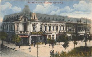 1922 Turnu Severin, Szörényvár; street view, shop of Josef Frisch