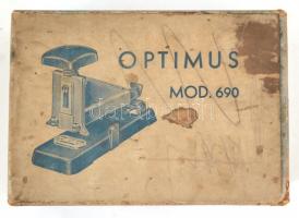 Studium fém lyukasztó, jó állapotban, 12×11,5 cm +  Optimus üres papírdoboz, 13×9×5 cm