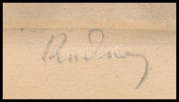 Rudnay Gyula (1878-1957): Vízhordó. Színezett rézkarc, papír, jelzett, 23×15 cm