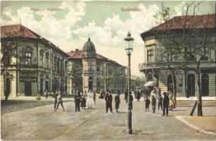 1907 Szabadka, Subotica; Központi népiskola, Gyógyszertár, üzlet. Vig Zsigm. Sándor kiadása / school, pharmacy, shop