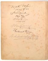 cca 1899-1909 A Fő- és Székesfővárosi M. Kir. Pénzügyőri Altisztek Önképző Körének emlékkönyve. 8 ol...