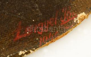 Lengyel Ida (?-?): Petz Jenő. Olaj, kasírozott vászon, üvegezett fa keretben, 26×22 cm