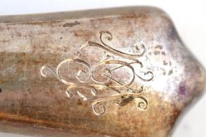 Ezüst(Ag) nyelű kés, jelzett, 5 db, Solingen pengével, h: 25,5 cm