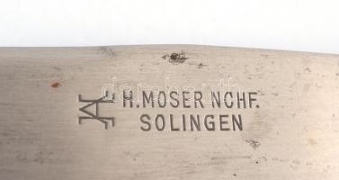 Ezüst(Ag) nyelű kés, jelzett, 5 db, Solingen pengével, h: 25,5 cm