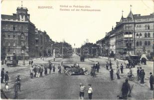 1923 Budapest VI. Körönd az Andrássy úton, automobil, Szarvas szappan reklám omnibuszon  (EK)