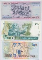 Brazília 1981-1984. 100C + 1987. 500C + 1993. 1000CR T:I
Brasil 1981-1984. 100 Cruzeiros + 1987. 50...