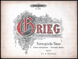 Grieg: Konzer Opus 16. + Norwegische Tänze. Kiadói papírkötés, kopottas állapotban.