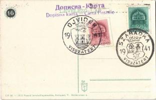 Szabadka, Subotica; vasútállomás, villamos. 110. sz. 1915. Vasúti Levelezőlapárusítás / railway stat...