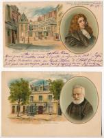 14 db RÉGI motívum képeslap: híres emberek / 14 pre-1945 motive postcards: famous people