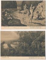 Dante Alighieri: Isteni színjáték - 27 darabos régi képeslap sorozat / Dante Alighieri: Divine Comedy - pre-1945 postcard series with 27 postcards