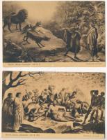 Dante Alighieri: Isteni színjáték - 27 darabos régi képeslap sorozat / Dante Alighieri: Divine Comedy - pre-1945 postcard series with 27 postcards