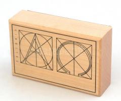 Alfa és Omega ex libris pecsétnyomó 7x4,5 cm