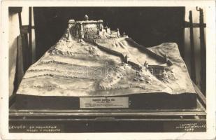 1933 Lőcse, Levoca; Szepesvára a pusztulása előtt, makett a múzeumban / Spisské Podhradie castle model in the museum. Lumen (EB)