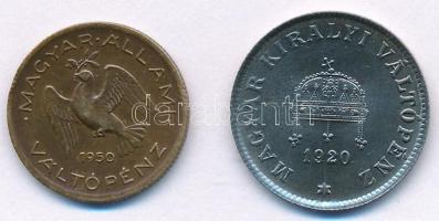 1920KB 20f Fe + 1950. 10f tombak T:1-,2 kis ph