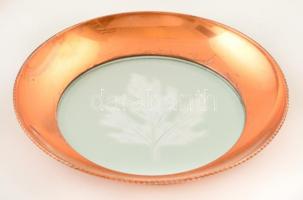 Réz és üveg tálkák. 6+6+2 db d:12,19,26 cm