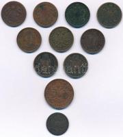 1851B 1kr Cu + 1858B 5/10kr Cu + 1868KB-1891KB 1kr Cu (6xklf) + Ausztria 1881. 1kr Cu (2x) + 1885. 1...