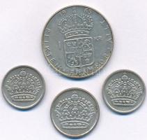 Svédország 1954. 25ö Ag + 1957. 10ö Ag (2x) + 1965U 1K Ag "VI. Gusztáv" T:1-,2 kis patina
...